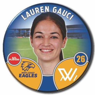 2022 AFLW West Coast Eagles Player Badge - GAUCI, Lauren