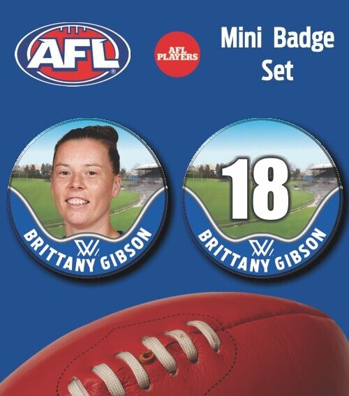2021 AFLW Nth Melbourne Mini Player Badge Set - GIBSON, Brittany