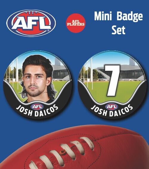 2021 AFL Collingwood Mini Player Badge Set - DAICOS, Josh