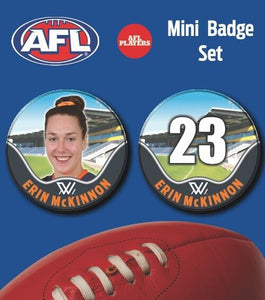 2021 AFLW GWS Mini Player Badge Set - McKINNON, Erin