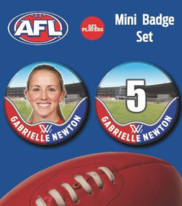 2021 AFLW Western Bulldogs Mini Player Badge Set - NEWTON, Gabrielle