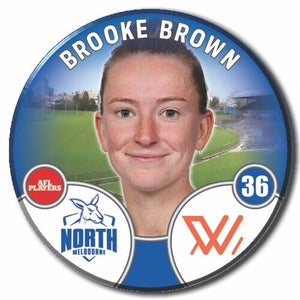 2022 AFLW North Melbourne Player Badge - BROWN, Brooke