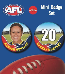 2021 AFLW Adelaide Mini Player Badge Set - MUNYARD, Hannah