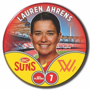 2023 AFLW S7 Gold Coast Suns Player Badge - AHRENS, Lauren