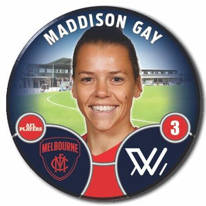 2022 AFLW Melbourne Player Badge - GAY, Maddison