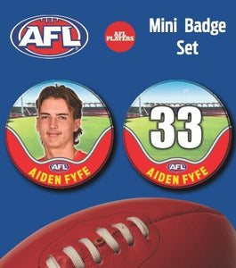 2021 AFL Gold Coast Suns Mini Player Badge Set - FYFE, Aiden