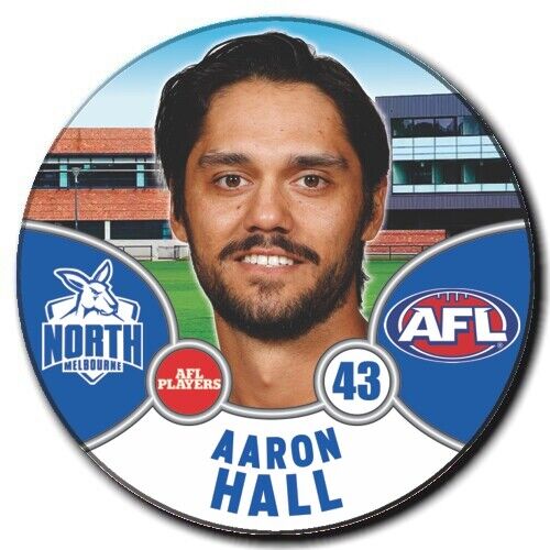 2021 AFL North Melbourne Player Badge - HALL, Aaron