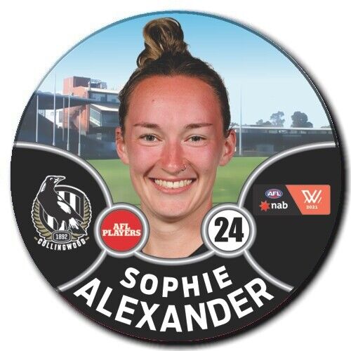 2021 AFLW Collingwood Player Badge - ALEXANDER, Sophie