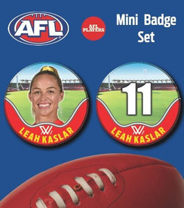 2021 AFLW Gold Coast Suns Mini Player Badge Set - KASLAR, Leah