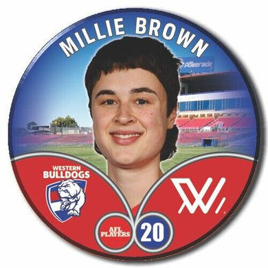 2023 AFLW S7 Western Bulldogs Player Badge - BROWN, Millie