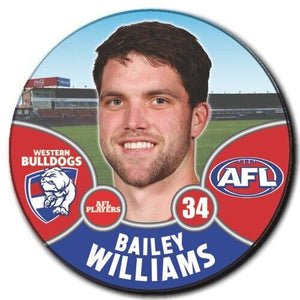 2021 AFL Western Bulldogs Player Badge - WILLIAMS, Bailey