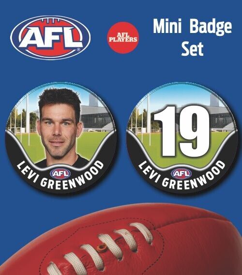 2021 AFL Collingwood Mini Player Badge Set - GREENWOOD, Levi