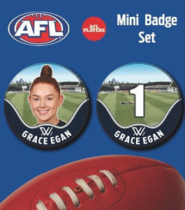 2021 AFLW Carlton Mini Player Badge Set - EGAN, Grace