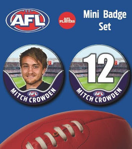 2021 AFL Fremantle Mini Player Badge Set - CROWDEN, Mitch