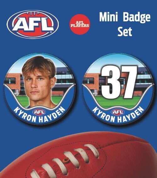 2021 AFL North Melbourne Mini Player Badge Set - HAYDEN, Kyron