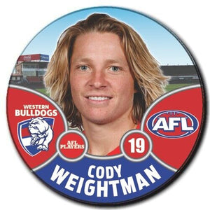 2021 AFL Western Bulldogs Player Badge - WEIGHTMAN, Cody