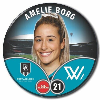 2023 AFLW S7 Port Adelaide Player Badge - BORG, Amelie