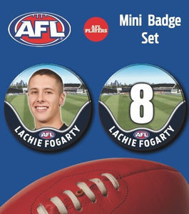 2021 AFL Carlton Mini Player Badge Set - FOGARTY, Lachie