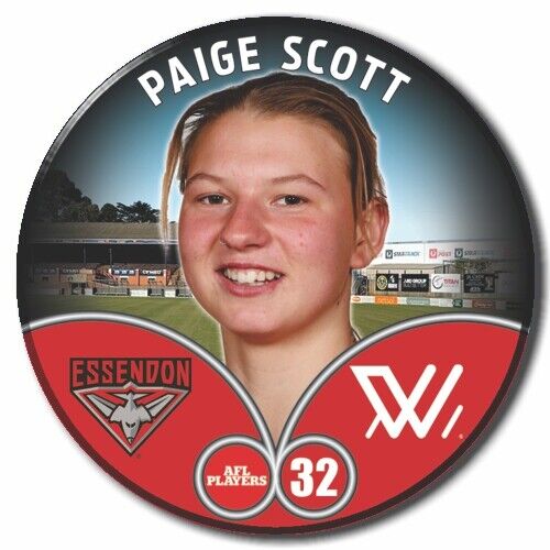 2023 AFLW S7 Essendon Player Badge - SCOTT, Paige