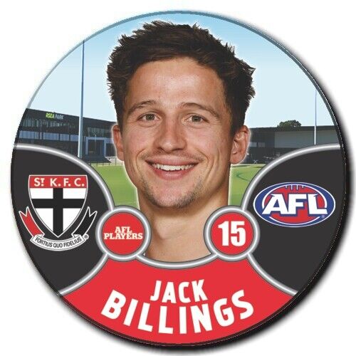 2021 AFL St Kilda Player Badge - BILLINGS, Jack
