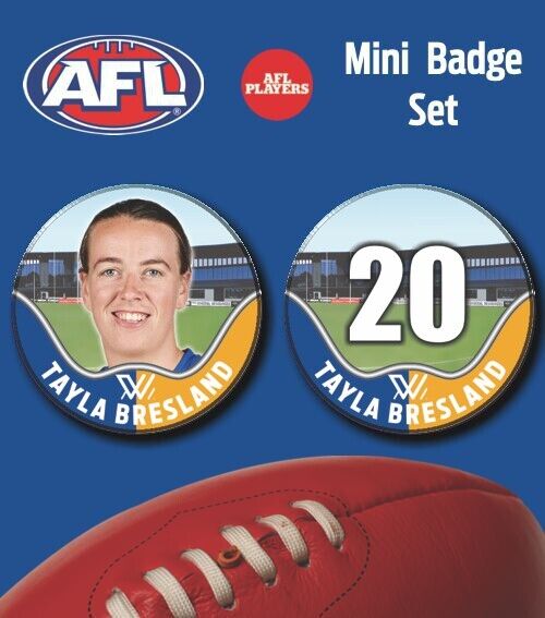2021 AFLW West Coast Eagles Mini Player Badge Set - BRESLAND, Tayla