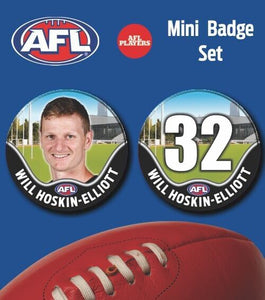 2021 AFL Collingwood Mini Player Badge Set - HOSKIN-ELLIOTT, Will