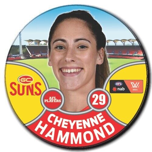 2021 AFLW Gold Coast Suns Player Badge - HAMMOND, Cheyenne