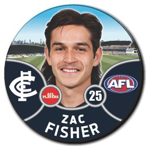 2021 AFL Carlton Player Badge - FISHER, Zac