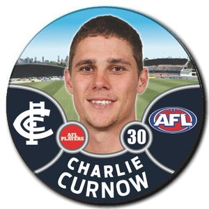2021 AFL Carlton Player Badge - CURNOW, Charlie