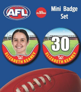 2021 AFLW Gold Coast Suns Mini Player Badge Set - KEANEY, Elizabeth