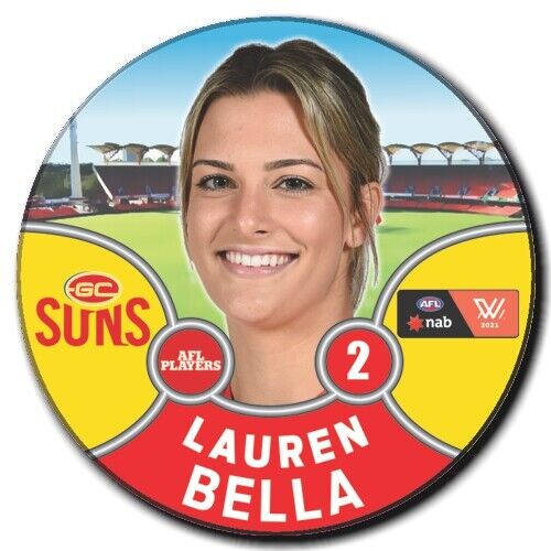 2021 AFLW Gold Coast Suns Player Badge - BELLA, Lauren