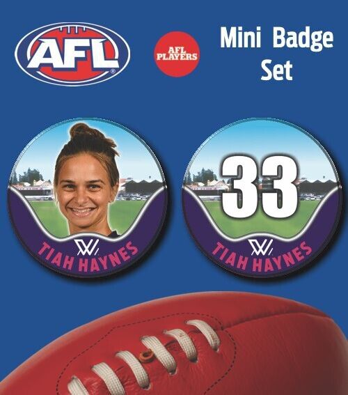 2021 AFLW Fremantle Mini Player Badge Set - HAYNES, Tiah