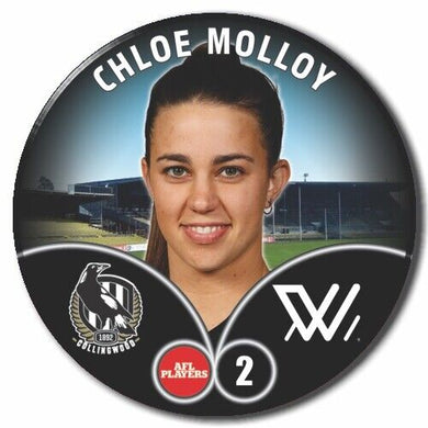 2023 AFLW S7 Collingwood Player Badge - MOLLOY, Chloe