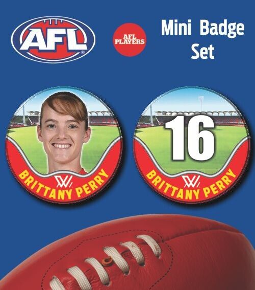 2021 AFLW Gold Coast Suns Mini Player Badge Set - PERRY, Brittany