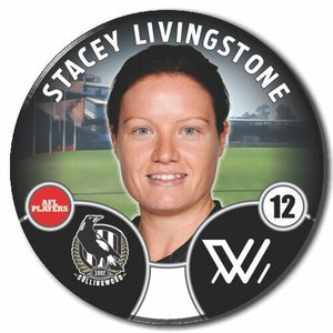 2022 AFLW Collingwood Player Badge - LIVINGSTONE, Stacey