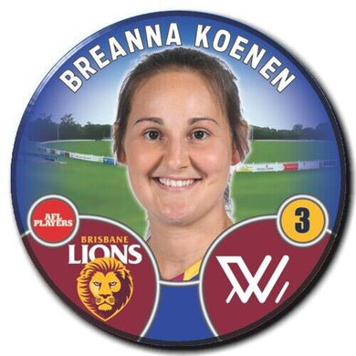 2022 AFLW Brisbane Player Badge - KOENEN, Breanna