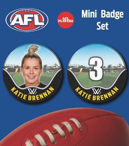 2021 AFLW Richmond Mini Player Badge Set - BRENNAN, Katie