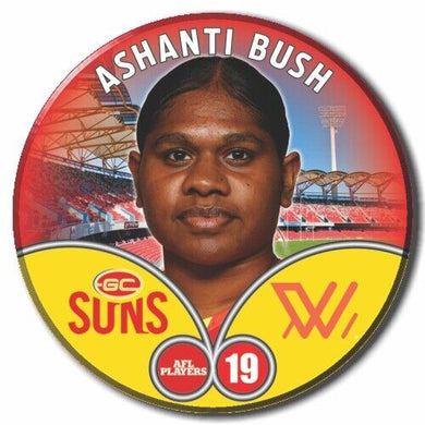 2023 AFLW S7 Gold Coast Suns Player Badge - BUSH, Ashanti