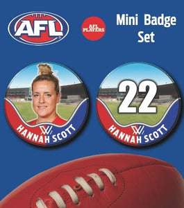 2021 AFLW Western Bulldogs Mini Player Badge Set - SCOTT, Hannah