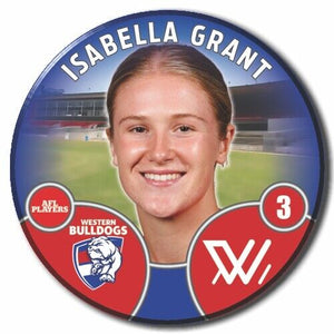 2022 AFLW Western Bulldogs Player Badge - GRANT, Isabella