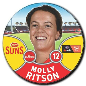 2021 AFLW Gold Coast Suns Player Badge - RITSON, Molly