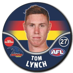 2019 AFL Adelaide Crows Player Badge - LYNCH, Tom