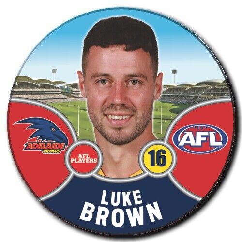 2021 AFL Adelaide Crows Player Badge - BROWN, Luke