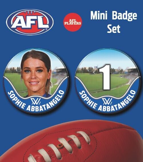 2021 AFLW Nth Melbourne Mini Player Badge Set - ABBATANGELO, Sophie