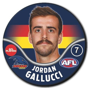 2019 AFL Adelaide Crows Player Badge - GALLUCCI, Jordan