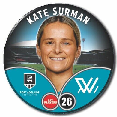 2023 AFLW S7 Port Adelaide Player Badge - SURMAN, Kate