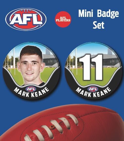 2021 AFL Collingwood Mini Player Badge Set - KEANE, Mark