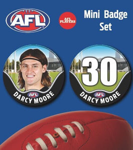 2021 AFL Collingwood Mini Player Badge Set - MOORE, Darcy