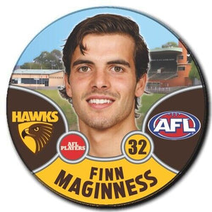 2021 AFL Hawthorn Player Badge - MAGINNESS, Finn