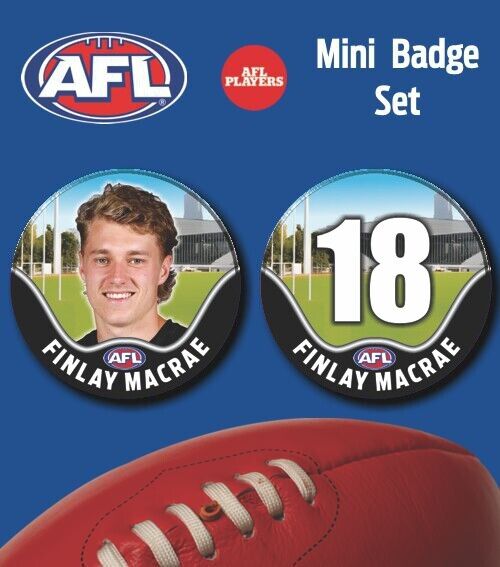 2021 AFL Collingwood Mini Player Badge Set - MACRAE, Finlay